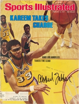 1977 Kareem Abdul-Jabbar Signed Sports Illustrated Magazine Dated 2/14/1977 - Kareem Takes Charge (Abdul-Jabbar LOA)